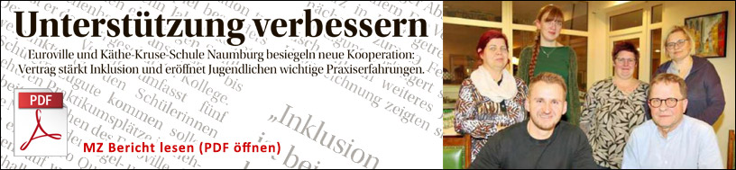 Ein Banner f&uuml;r ein PDF mit einem Presseartikel zur Kooperation zwischen Euroville und K&auml;the Kruse Schule