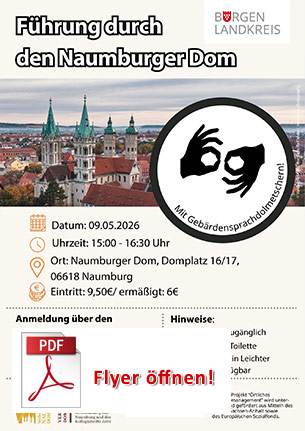 Flyer f&uuml;r die F&uuml;hrung duch den Naumburger Dom als PDF lesen