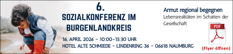 6. Sozialkonferenz - Ein Banner, um den Flyer zu öffnen!