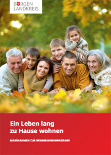 Ein Foto der Broschüre zeigt eine Familie mit 6 Personen
